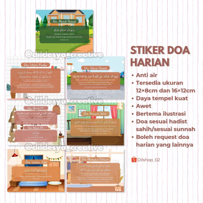 

STIKER DOA HARIAN SESUAI HADIST SHAHIH/SESUAI SUNNAH UKURAN 12×8cm