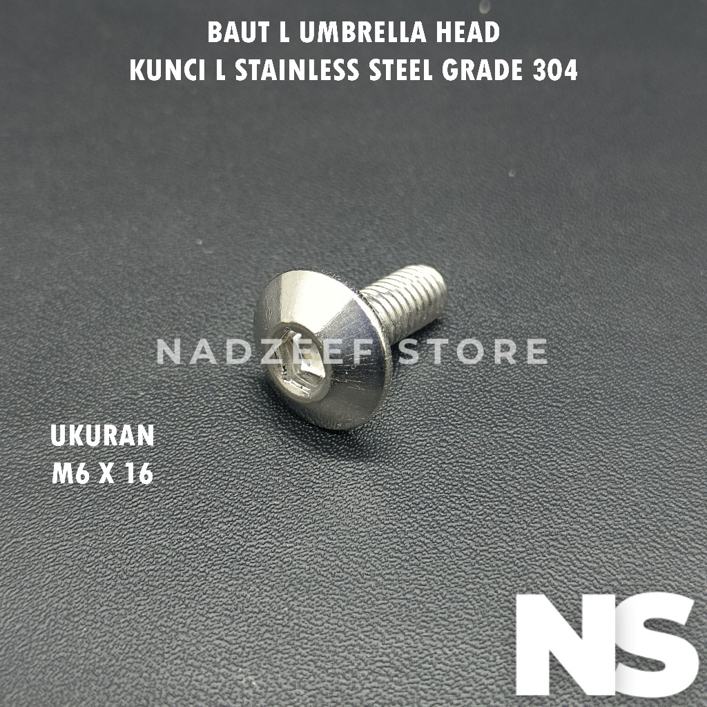 Baut L Umbrella Head M6 X 16 M6X16 Kunci L Stainless Steel 304