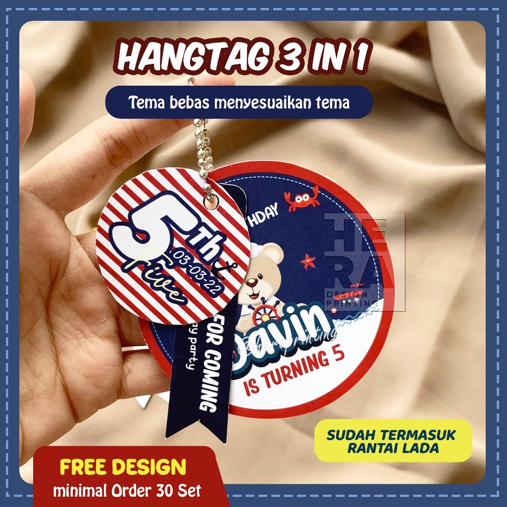 

CUSTOM HANGTAG HAMPER TAG SOUVENIR HAMPERS ULANG TAHUN ONE MONTH KARTU BIRTHDAY AQIQAH