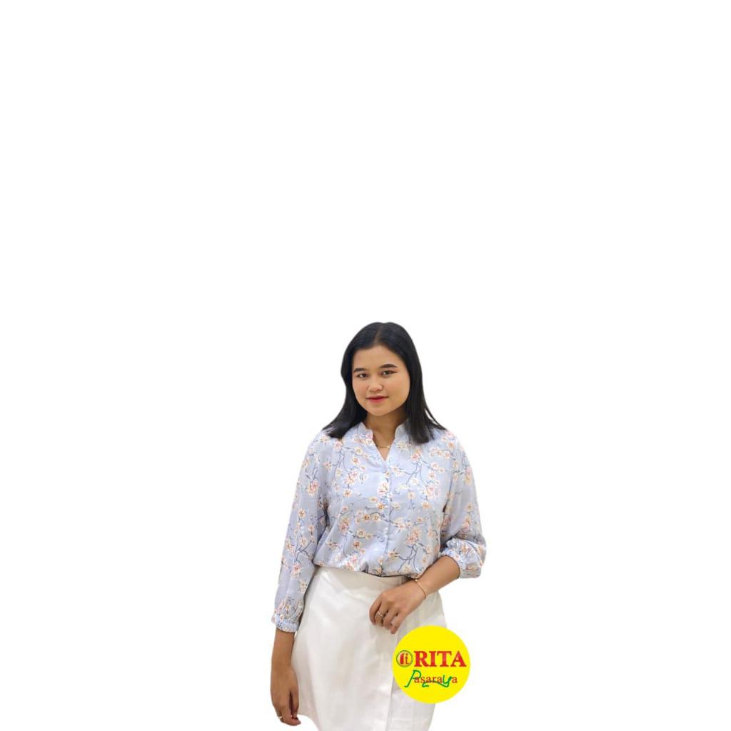Kemeja Blouse Wanita Motif Bunga MCB Ladies - RITA