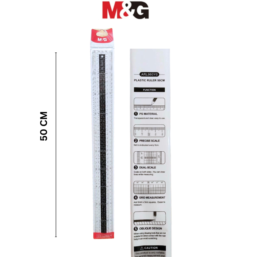 

Penggaris Plastik M&G Plastic Ruler 50cm #ARL960Y0 SHABG