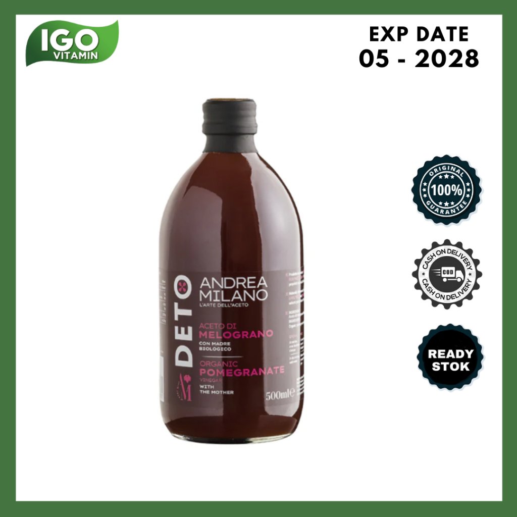 

Cuka Delima Andrea Milano Organic Pomegranate Vinegar Unfiltered 500 ml
