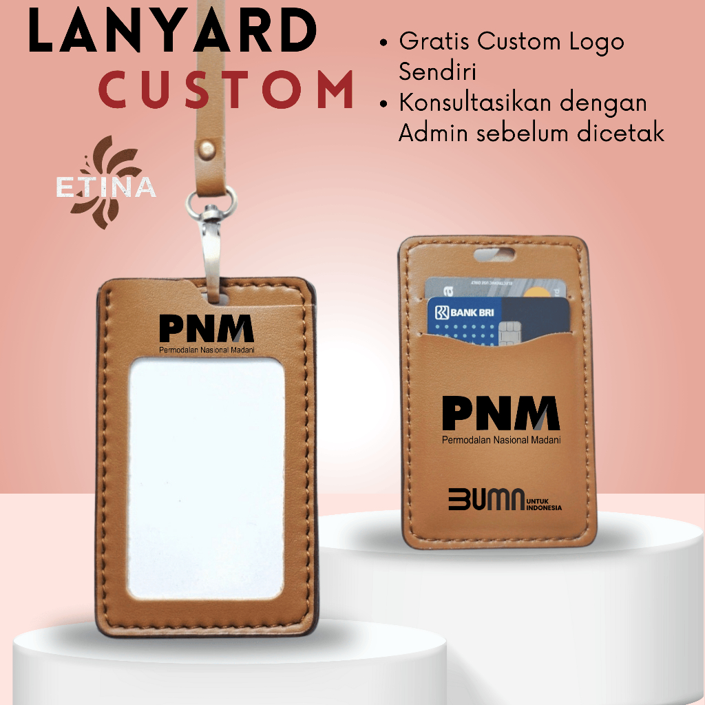 

Gantungan Id Card Kulit Custom Logo dan Nama Sesuai Request