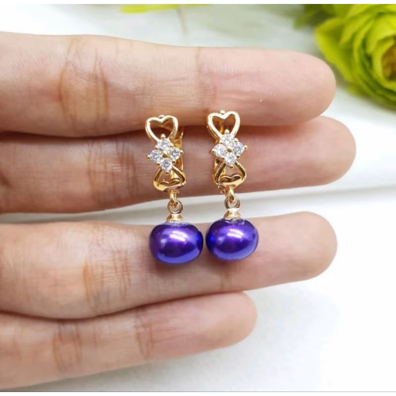 Anting Rhodium Mutiara Lombok Asli | Anting Wanita | AT001