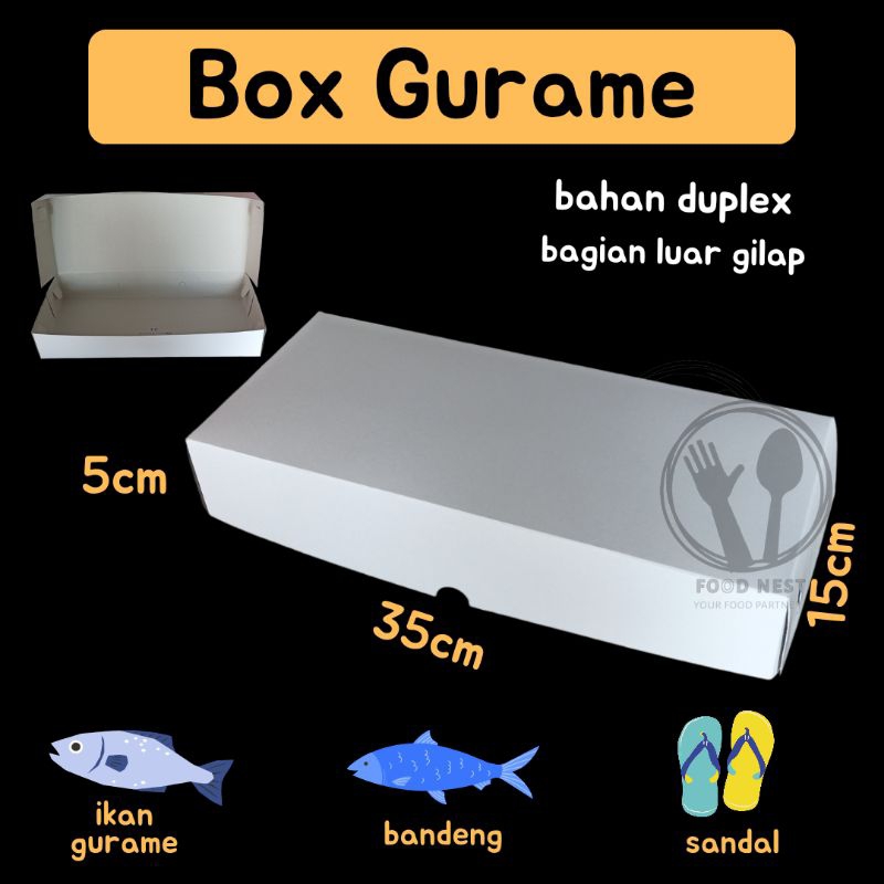 

[KELIPATAN 10] BOX BANDENG 35x15x5 BOX GURAME DUS BANDENG PUTIH DUPLEX DUS GURAME