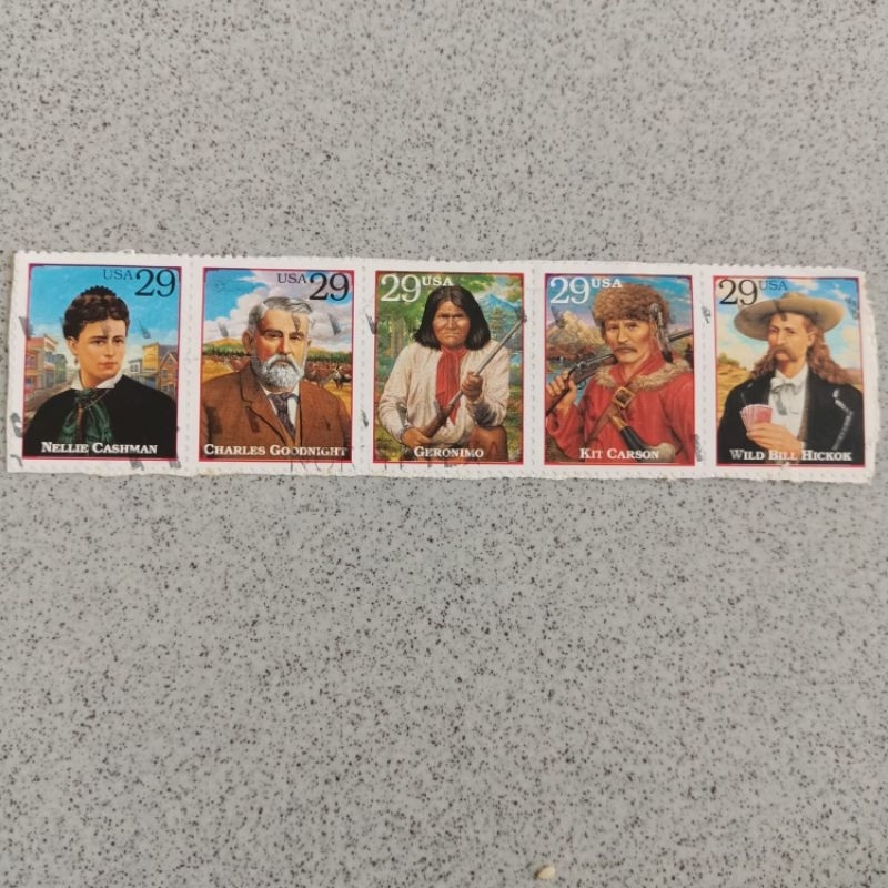 

Perangko Used USA 29 Nellie Cashman Charles Goodnight Geronimo Kit Carson Wild Hill Hickok