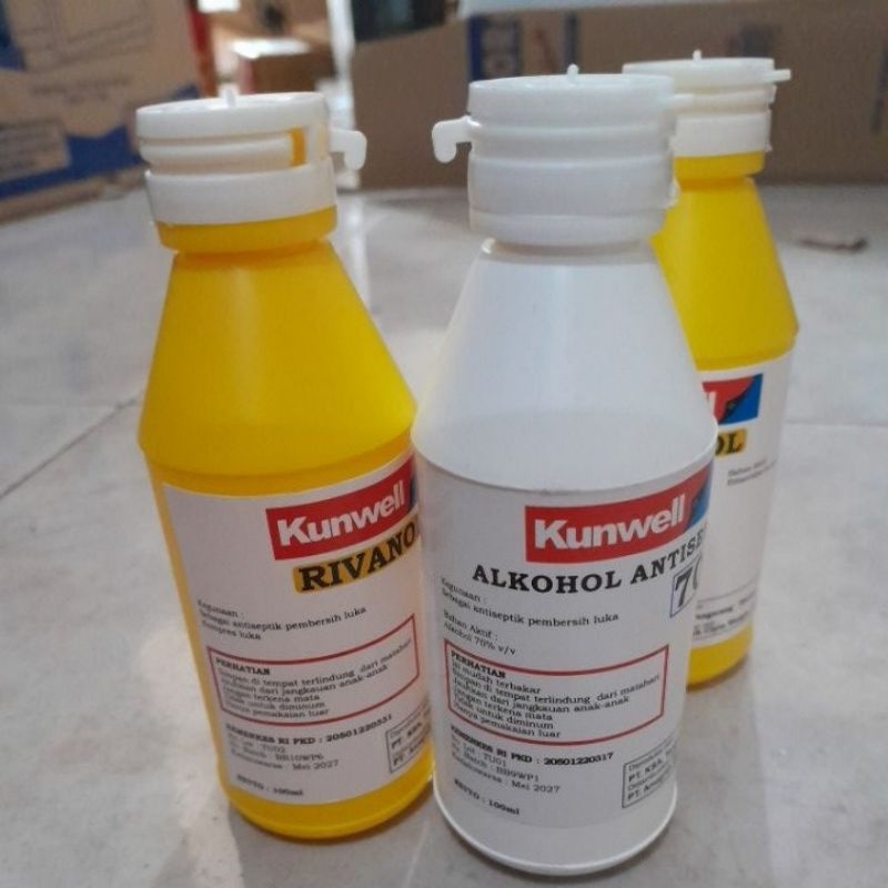 Alkohol antiseptik 70% 100 ml / rivanol 100ml / aquadest 100ml