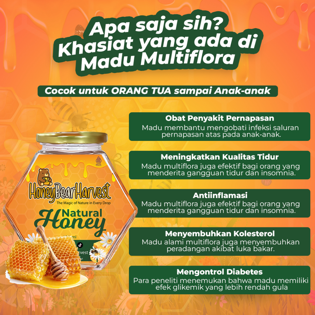 

HoneyBear Harvest - DISKON HARGA PAKET! Natural Honey 100 ml - Madu Multiflora