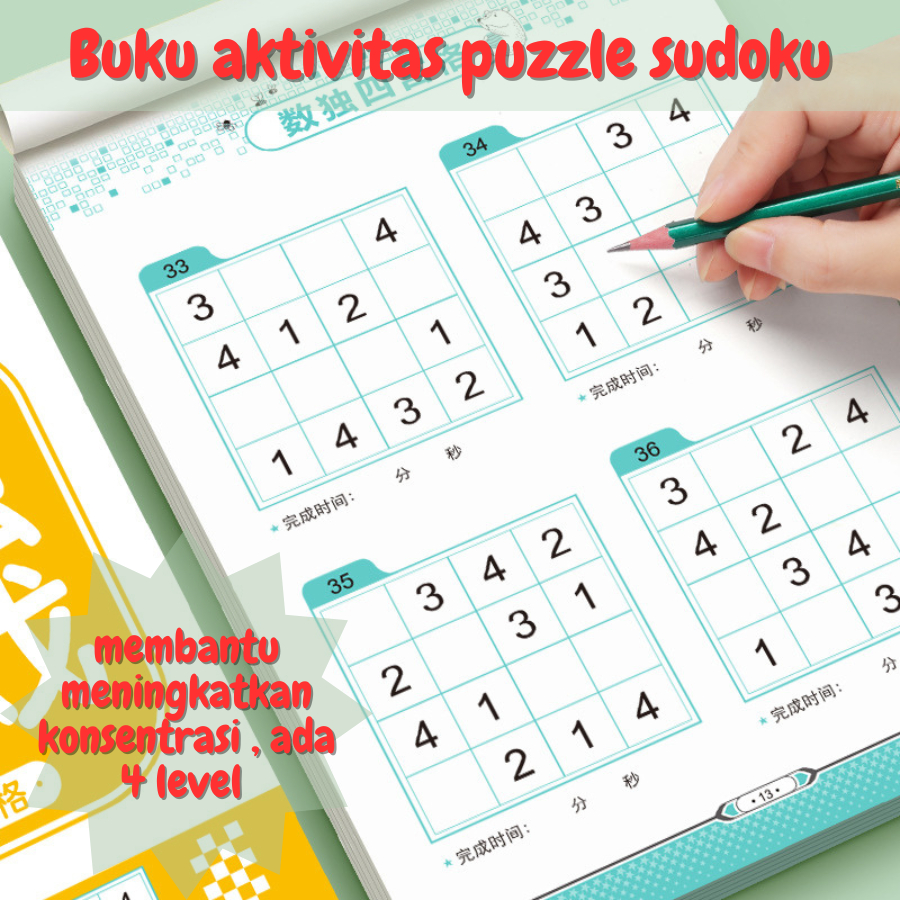 Sudoku Excellent Brain Twister Buku Aktivitas Puzzle Sudoku BA0002