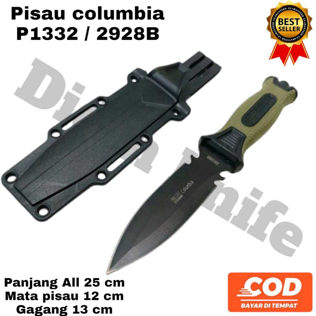 BERKUALITAS pisau columbia P1332, pisau selam columbia 2928B, pisau survival kit, pisau outdoor