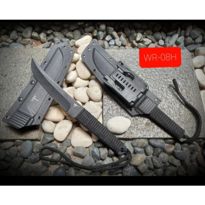 Pisau Tactical Kydex WR 08 Silver Hitam / Pisau WR Tactical Outdoor + Holster Dan Teklock / Pisau Ca