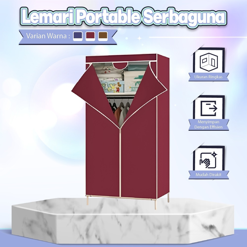 Lemari Serbaguna Kain Lemari Gantungan Lemari Portable Lemari Resleting Lemari Polos