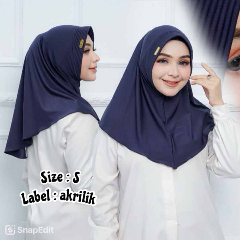 HIJAB BERGO HAMIDAH SIZE S PET AKRILIK / Jilbab Jersey Daily Sport Plat Label Hijab Instan Olahraga