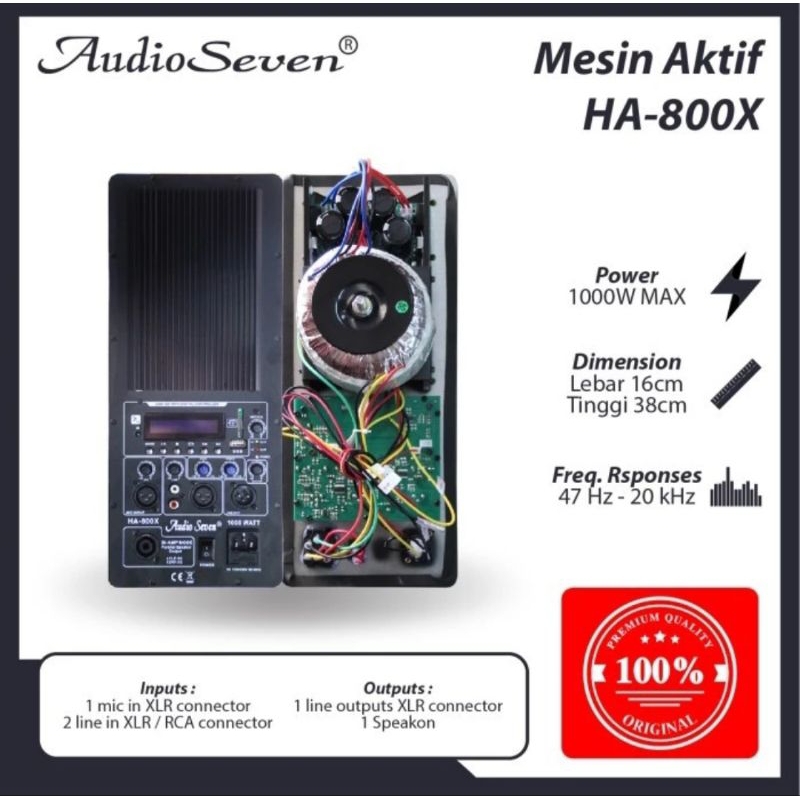 Mesin Speaker Aktif Power Kit AUDIO SEVEN HA-800X / HA 800X Original