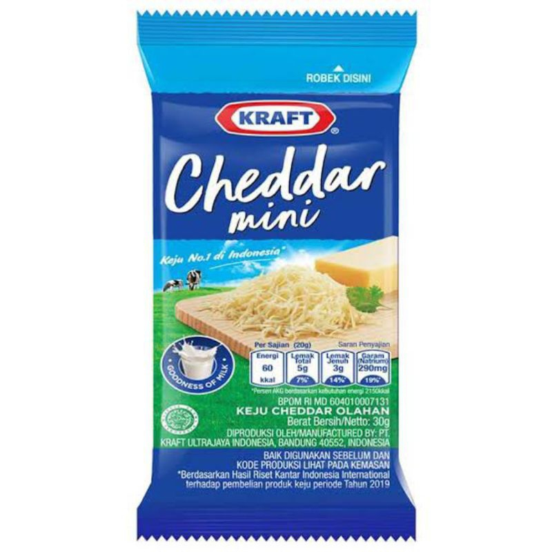 

KRAFT KEJU CHEDDAR MINI 30GR