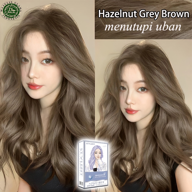 [Ready Stock] [Tidak perlu pemutih]STYLE FIT Pewarna Rambut Ash Brown Hair Color 200ml Pewarna Tanpa
