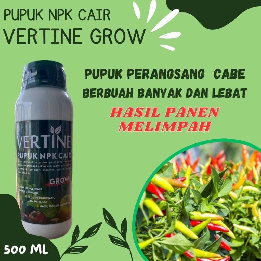 OBAT PELEBAT CABE RAWIT - Vertigrow Obat Pelebat Cabe Rawit - Obat Pemacu Pembuahan Cabe Rawit - Oba