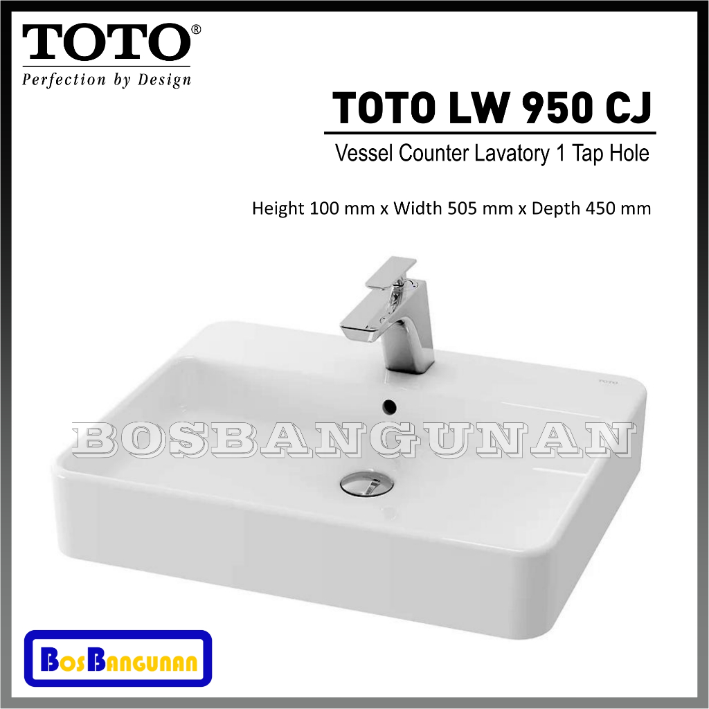 Wastafel TOTO LW 950 CJ  / Wastafel Meja TOTO LW950CJ