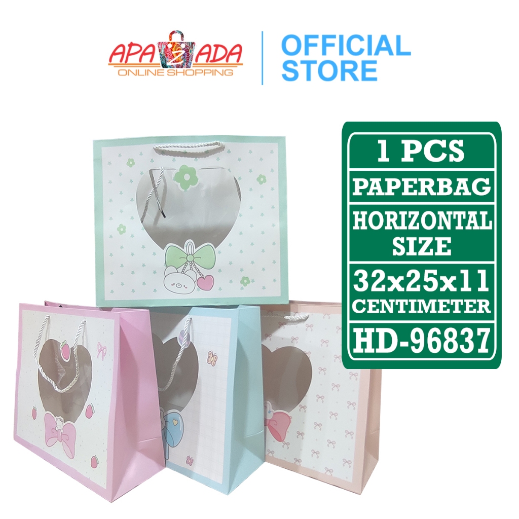 

Apazada - Paperbag Horizontal + Jendela Mika Size 32x25x11.5 Cm / Kado Souvenir / Gift Bags HD-96837