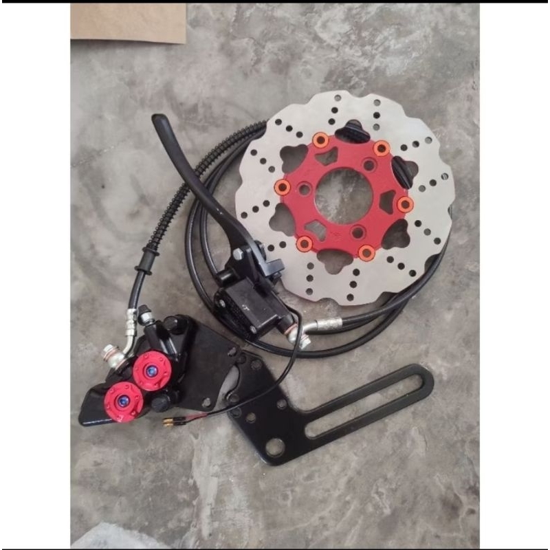 set pengereman bldc motor listrik disk cakram tromol jadi cakram