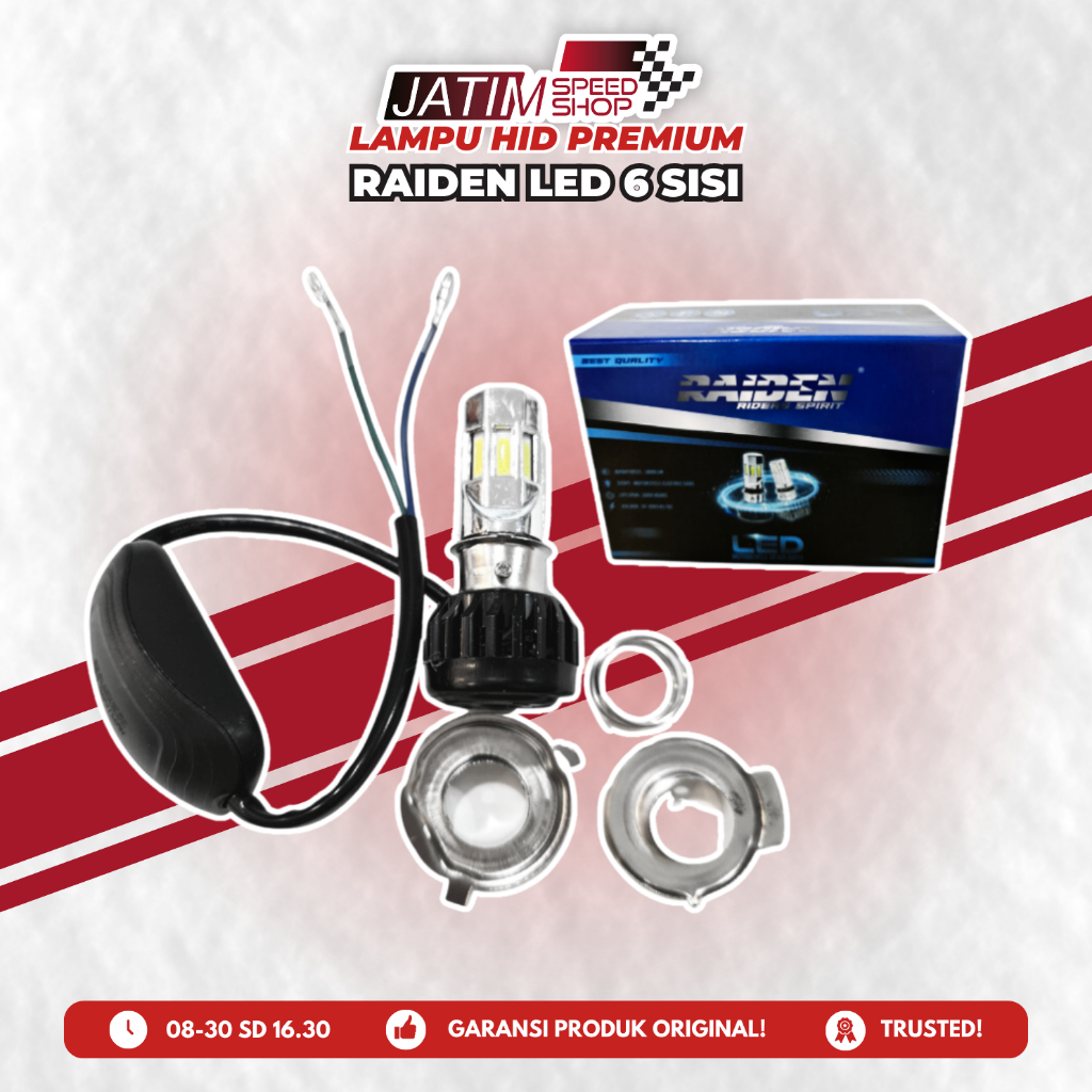 RAIDEN Lampu HID LED Dop Motor Mobil 6 Sisi Premium Terang Original