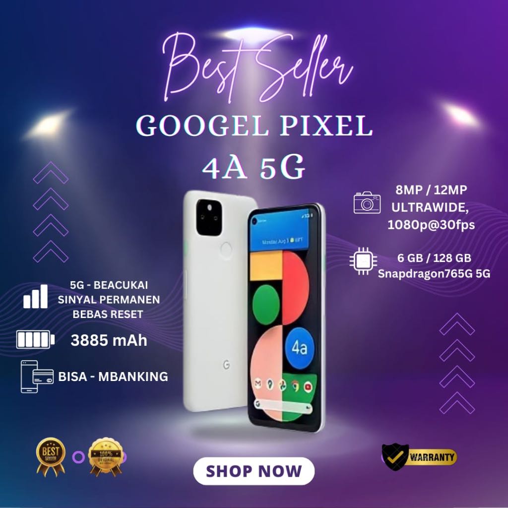 FREE ADAPTOR GOOGEL PIXEL 4A 5G  -  128GB ALL OPERATOR