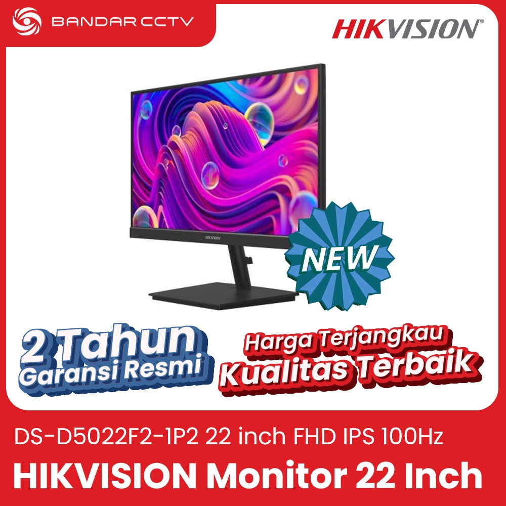 Hikvision DS-D5022F2-1P2 : 22 inch FHD IPS 100Hz (Monitor 22 Inch)