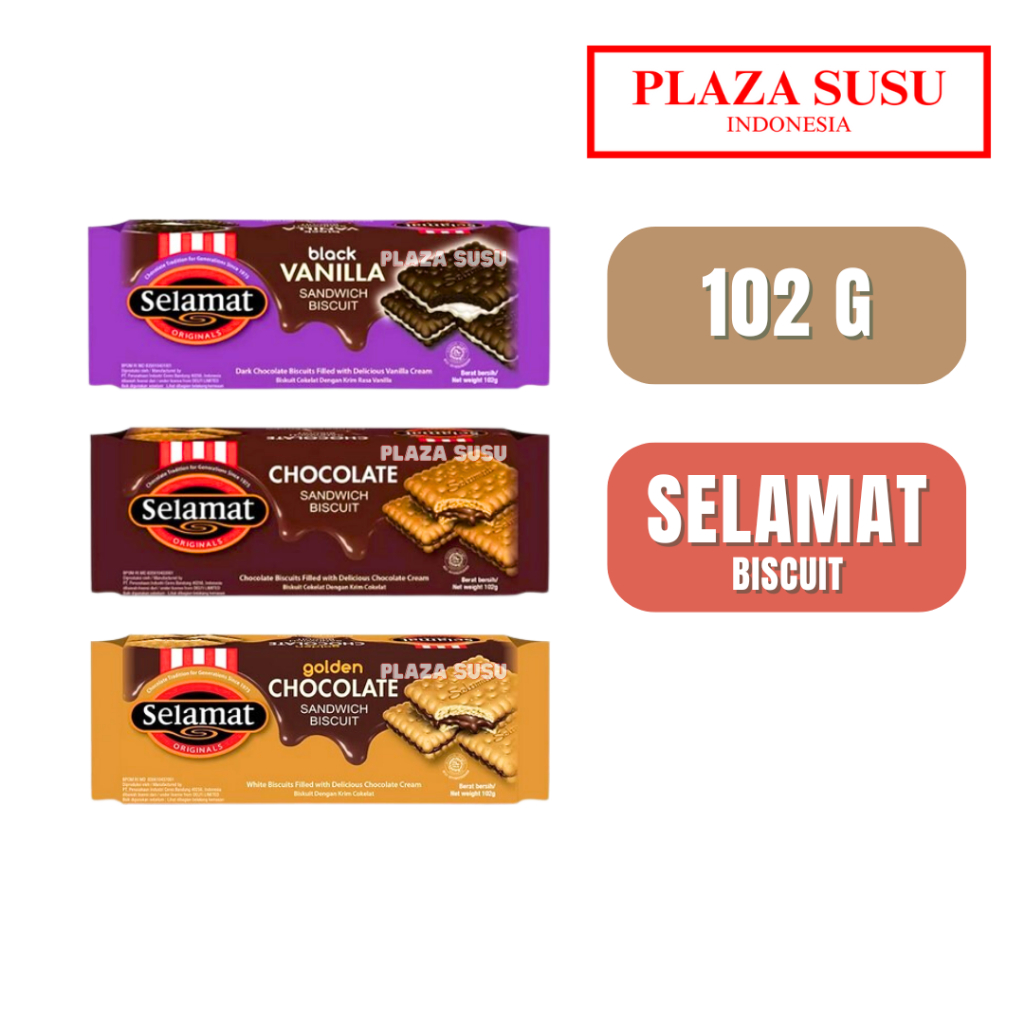 

CAMILAN BISKUIT SELAMAT SANDWICH JAJAN COKELAT GOLDEN CHOCO VANILLA CHOCOLATE 102 G