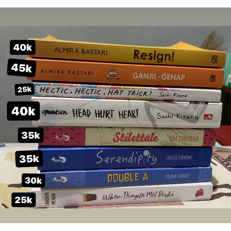 PRELOVED NOVEL ALNIRA ALMIRA BASTARI SASHI KIRANA ERISCA — BELI 2 DISKON 5K/pcs