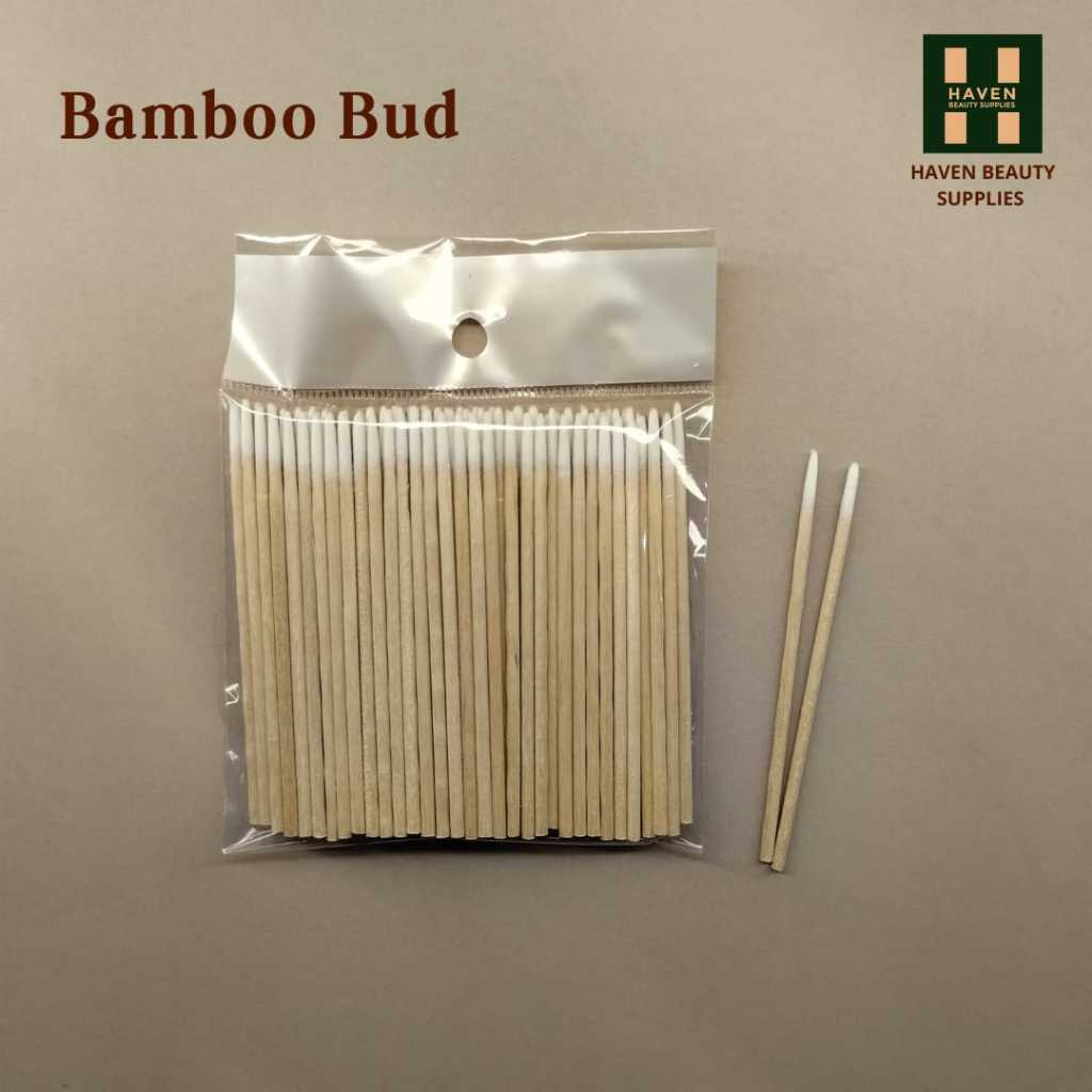 Bamboo Cotton Bud ujung lancip isi 100pcs/Cotton bud kayu/Microbud bamboo