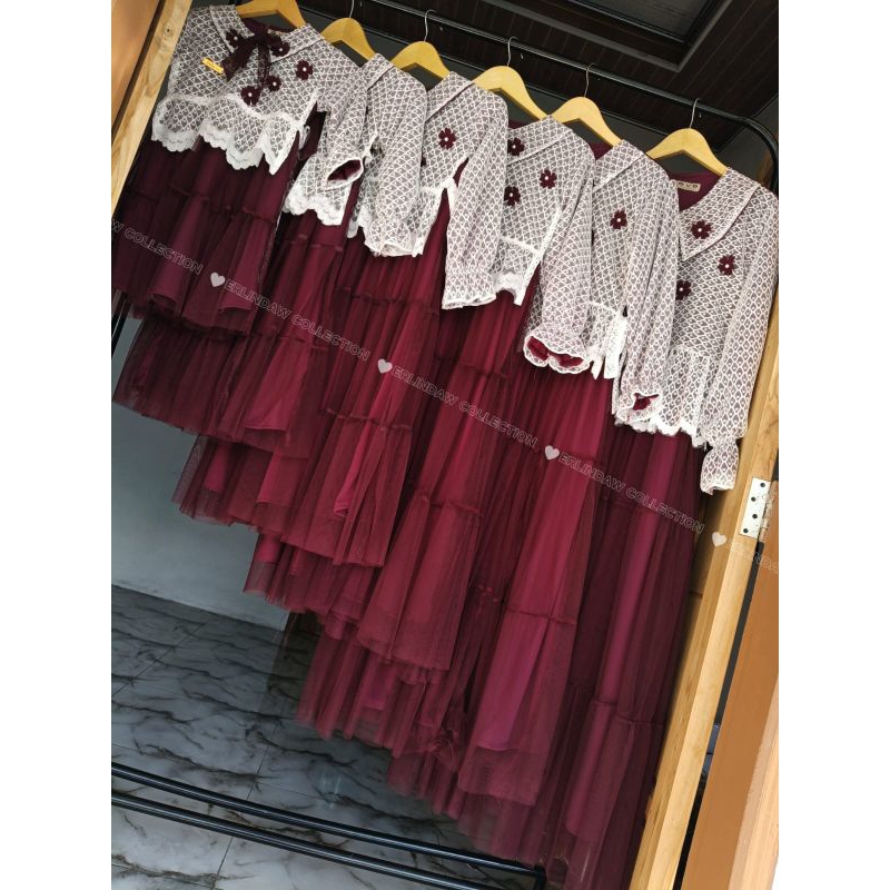 SALSA-GAMIS COUPLE MOM & KIDS 10 WARNA // Gamis pesta Mewah Ibu dan anak Bisa seragaman // Gamis Kon