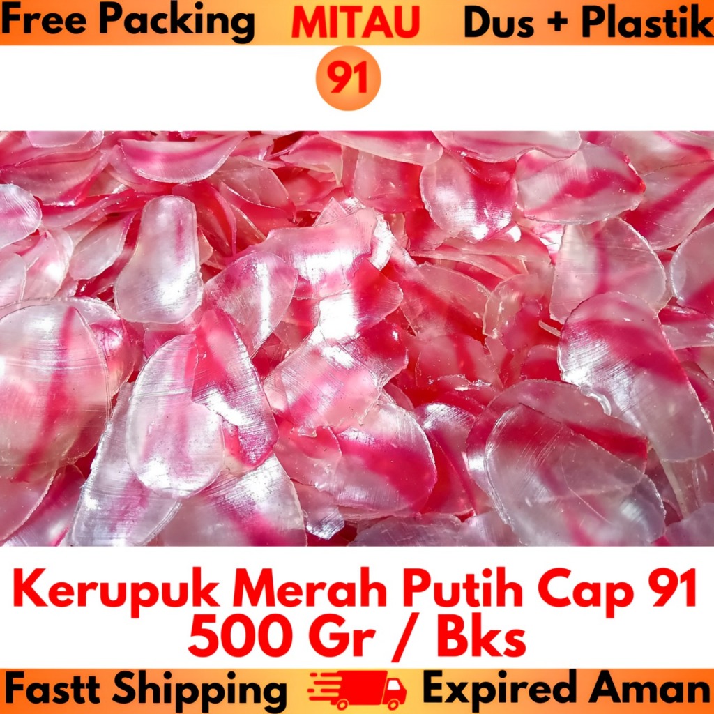 

Kerupuk Merah Putih 500gr/Bks Beli 6 Bungkus Lebih Murah