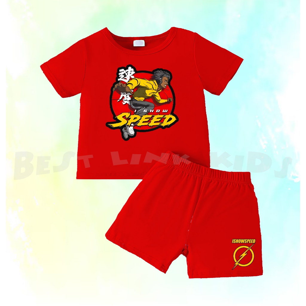 Baju Setelan Anak IshowSpeed Free Nama