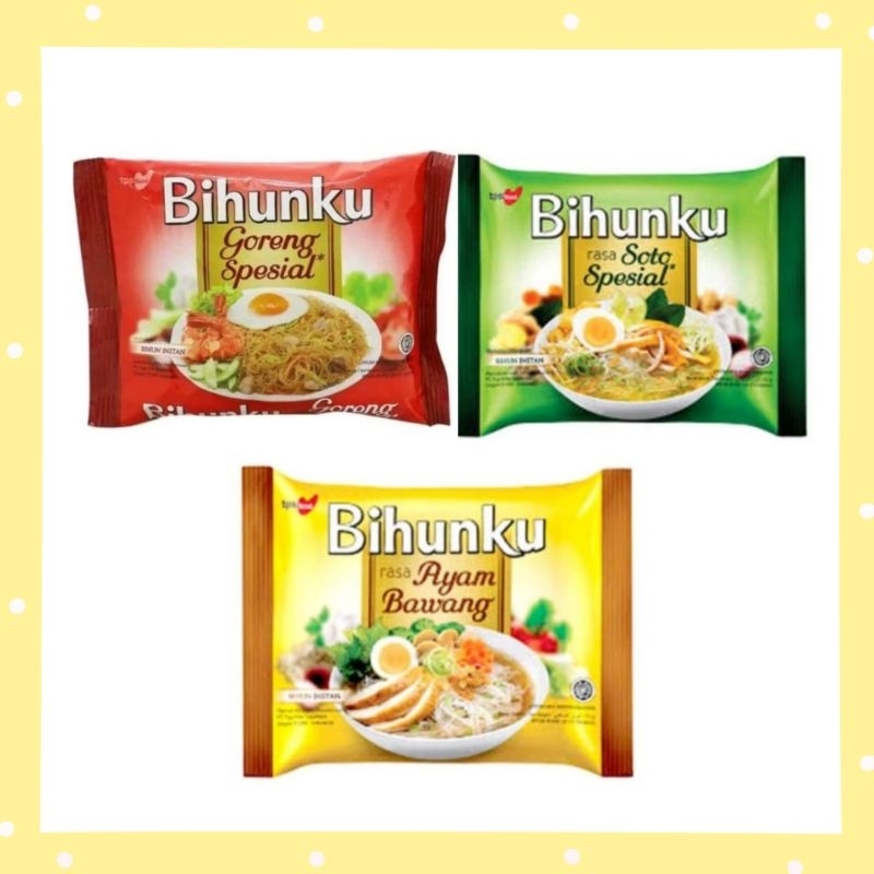 

Bihunku 70 gr Rasa Mie Goreng, Soto, Ayam Bawang