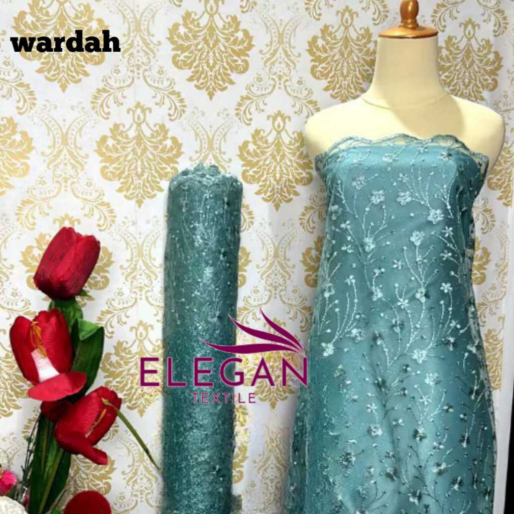 elegan_Textile Bahan Brukat Tille Meteran / Kain Brukat Tile Akkar / Bahan Kebaya / Bahan Seragaman