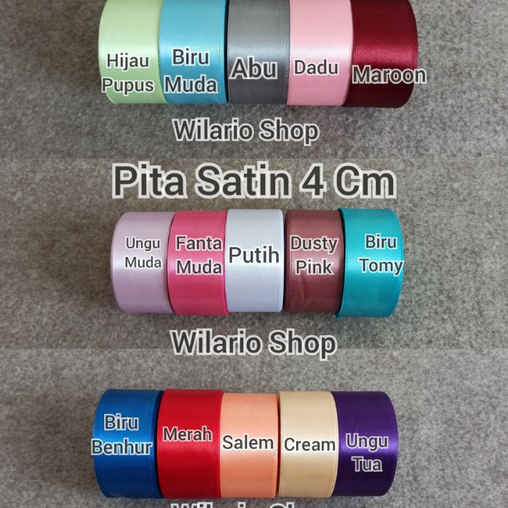 

BEST 1 ROLL Pita Satin 4 cm Pita Satin 15 inch Pita saten 4 Cm PER ROLL 25 YARD