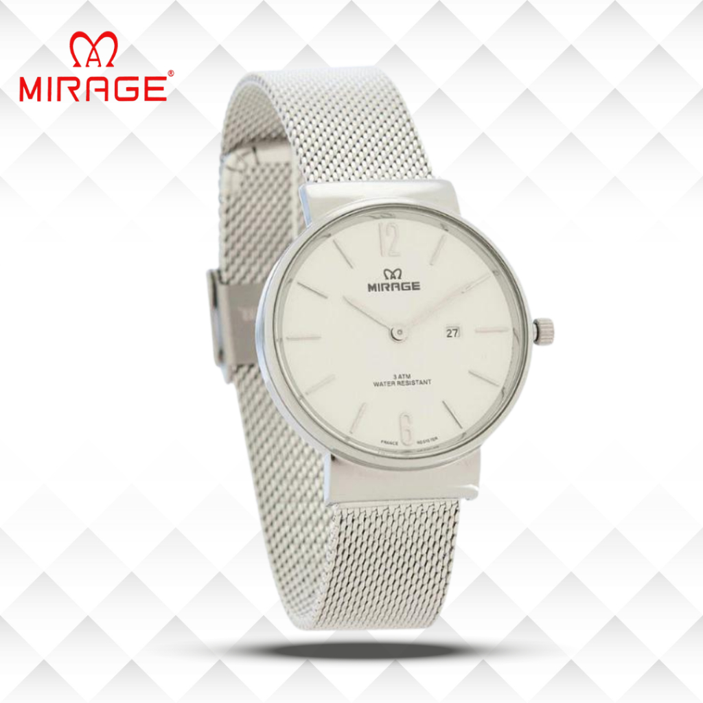 Mirage Jam Tangan Wanita Analog 2 Jarum 8624 L Silver Original Stainless