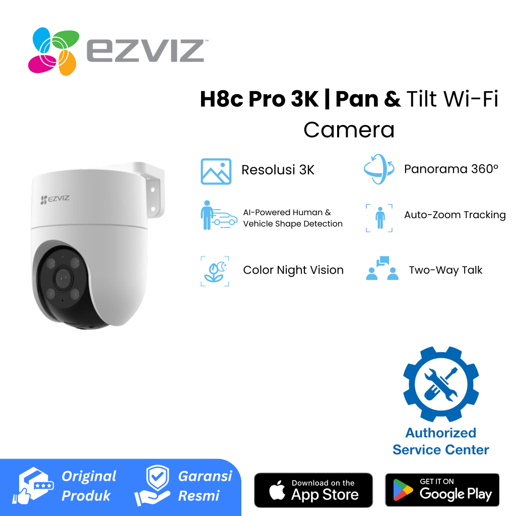 Camera IP Ezviz H8C 3MP 2K PoE Pan & Tilt PoE Security Camera