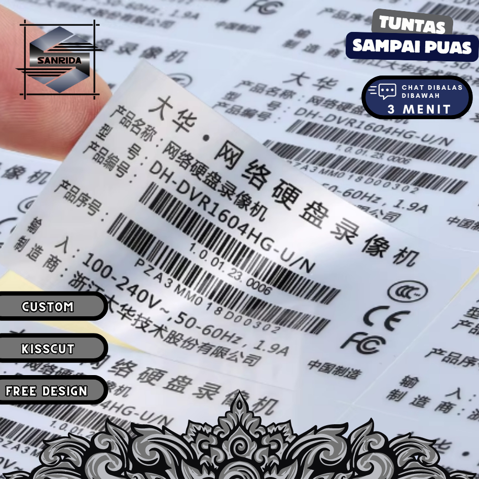 

Stiker Silver Metalik Bentuk Bulat Kotak A3+ Label Produk Online Shop Logo Product Sanrida Murah