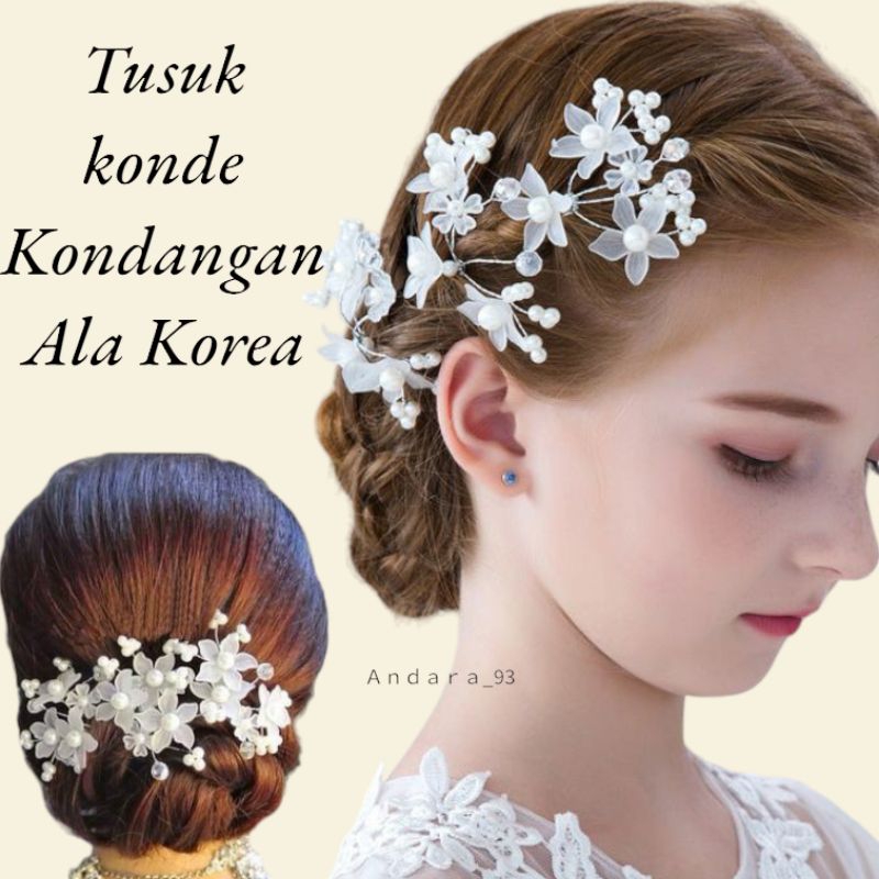 TUSUK KONDE BUNGA TUSUK KONDE ALA KOREA HAIR PIN KONDE KONDANGAN BUNGA KOREA HIASAN SANGGUL RAMBUT