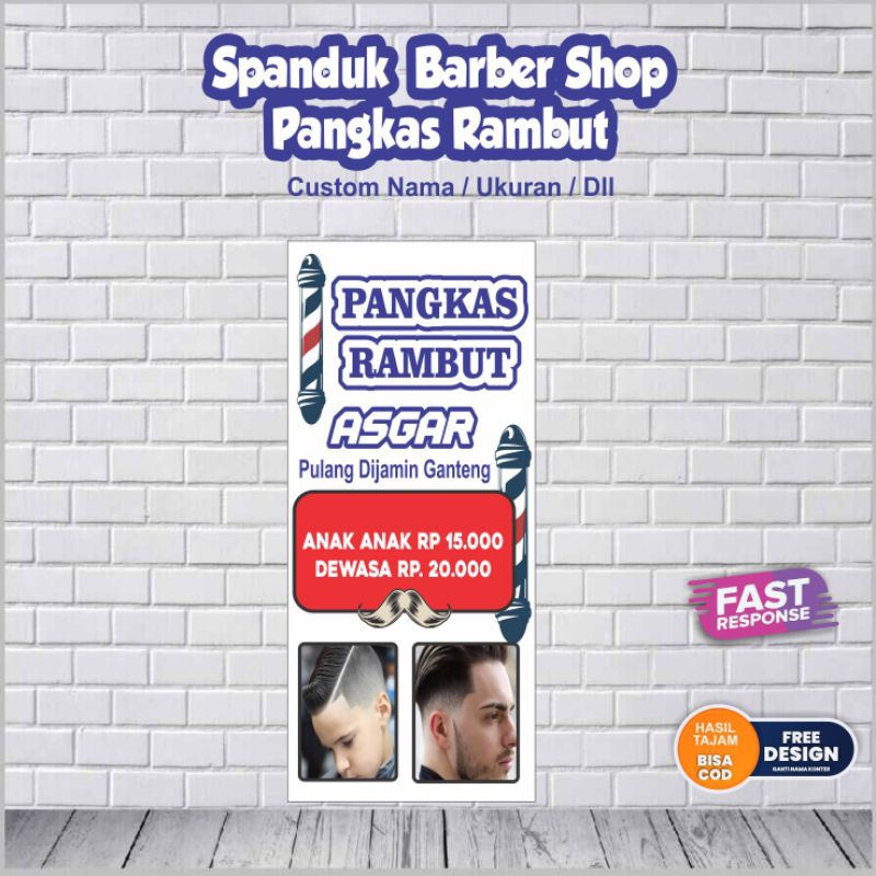 Spanduk Pangkas Rambut Barbershop custom