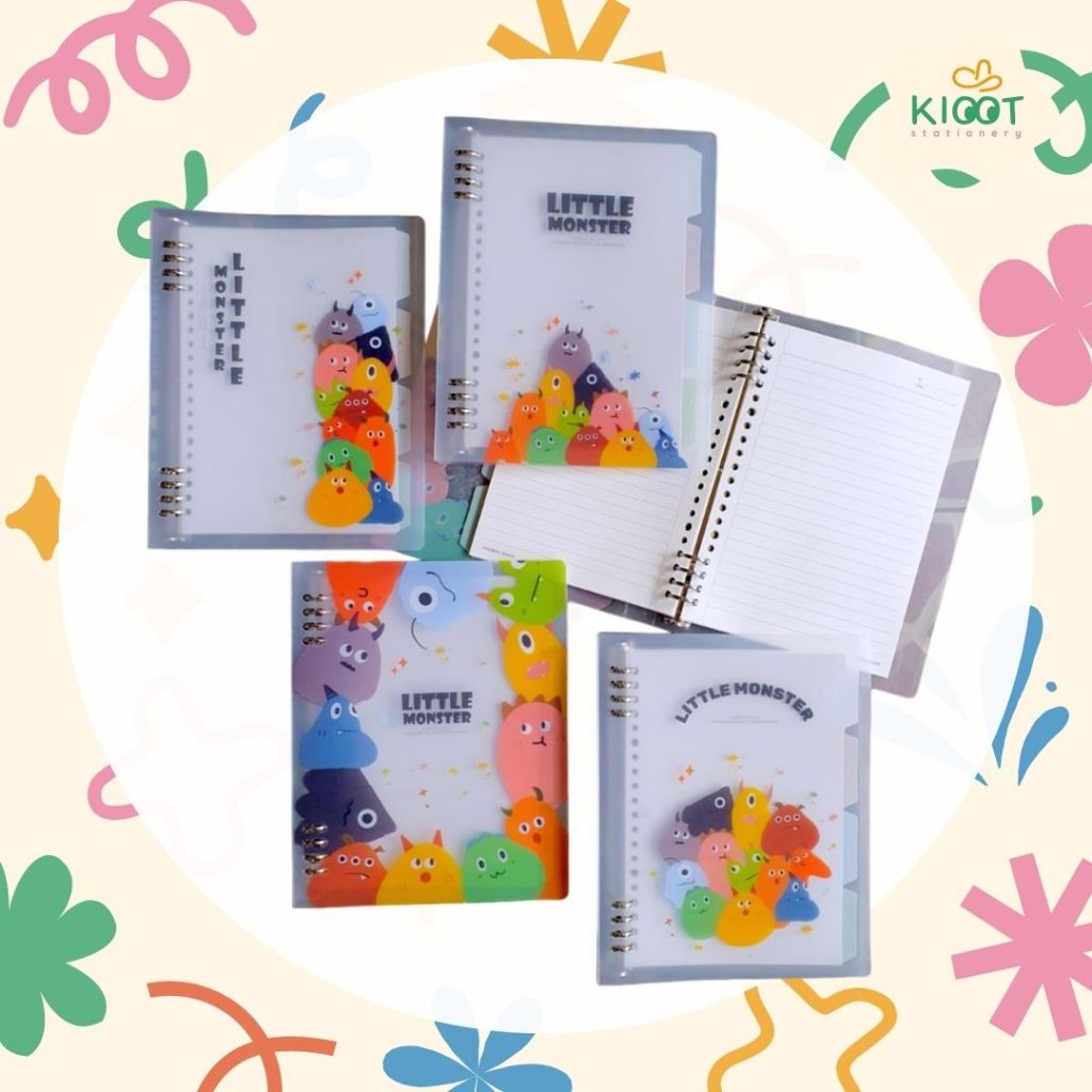 

Kioot - Buku Binder A5 / Map Binder Aesthetic Motif Little Monster Lucu Loose Leaf B-1093