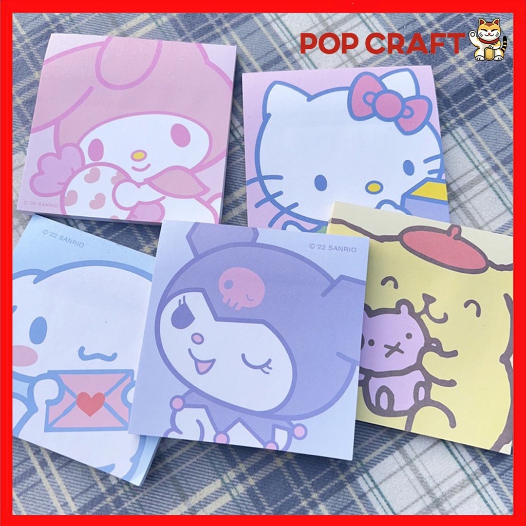 

PC 80 Lembar Sticky Notes Kertas ATK Notepad Alat Sekolah Alat Tulis Memo Karakter Sanrio Lucu MB26