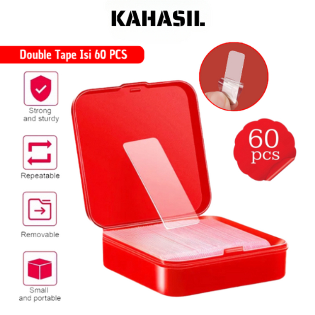 

Double Tape Mini Kecil Tebal Isi 60 Pcs Isolasi Selotip Perekat Bening 2 Sisi Super Kuat