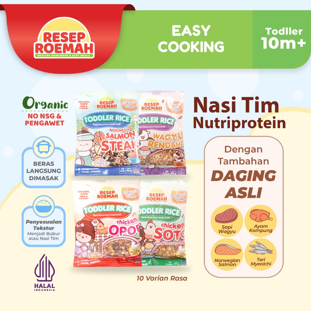

Resep Roemah / Nasi Tim Nutri Protein / Toddler & Kids Healthy Rice / No MSG & Pengawet