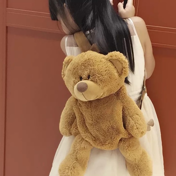 Gratis Pengiriman  aurabagss  Tas Anak Tas Ransel Beruang Besar Tas Beruang Teddy Bear Bulu Lucu Imu