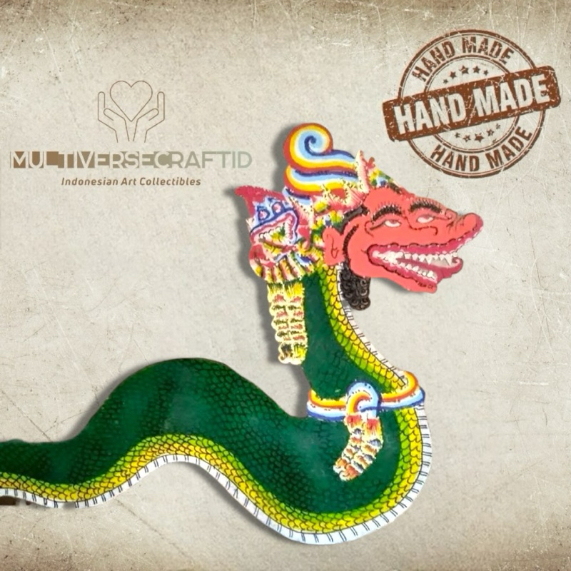 MULTIVERSECRAFTID Wayang Alusan Hewan Naga/Ular Naga Bahan Premium Kulit Asli Ukuran Pentas Pedalang
