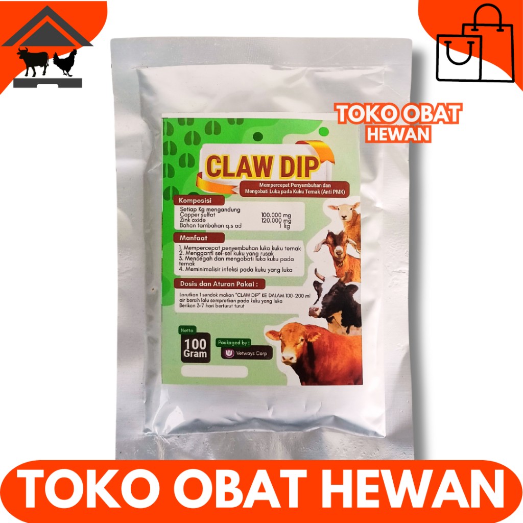 CLAW DIP 100 GRAM - Obat Kuku Sapi - Mengobati Luka Kuku Teracak & Kulit Sapi - Mencegah Infeksi Kuk