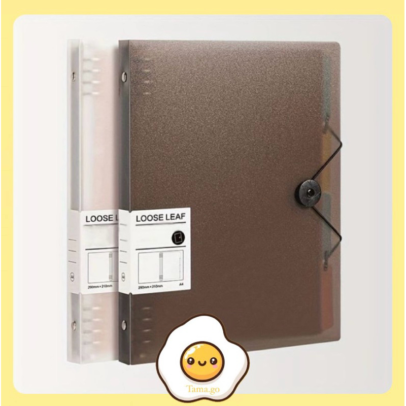 

Binder Note A5 Ring Transparant Loose-Leaf Notebook Strap Kunci Besi Tebal Kuat Elegant Binder