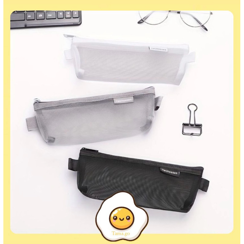 

Kotak Pensil HE CHOOSES SIMPLE Pouch Transparant/ Tempat Pensil Segitiga/ Tempat Pensil Jaring Resleting Stationery/Tempat Pensil Jala Korea/Tempat Pensil Jaring Kokoh